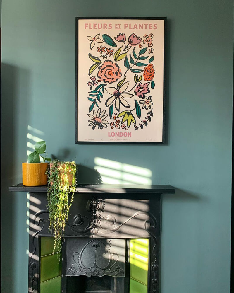 Living room painted in Lick Green 03 paint