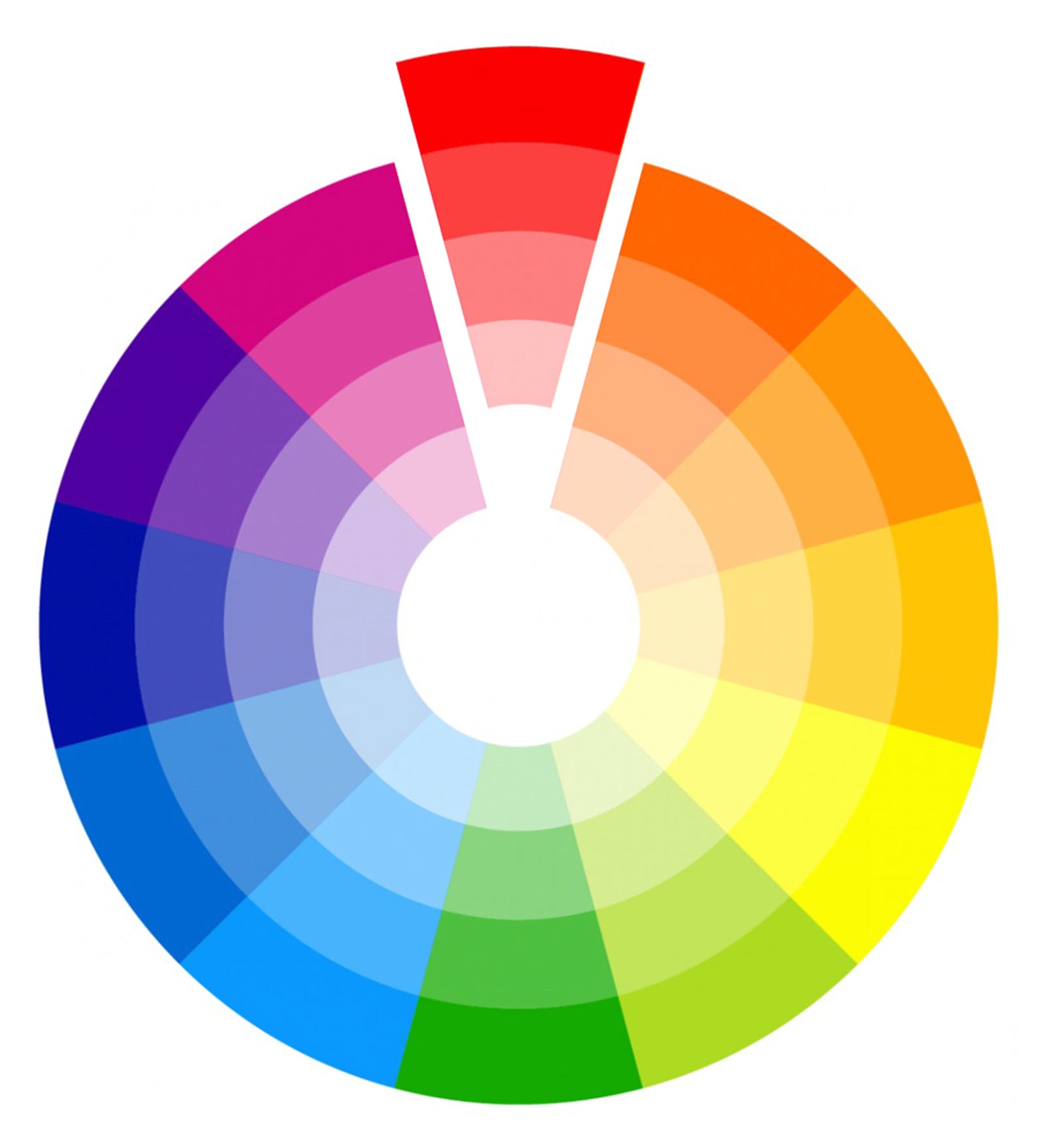 Monochromatic colour wheel