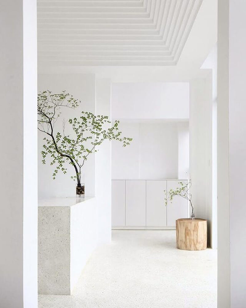 Japandi style white room