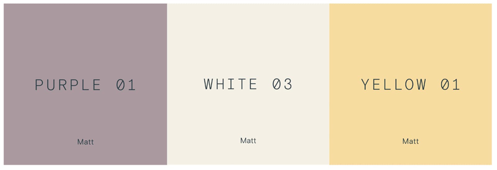 Lick paint complementary colour scheme in colours Purple 01, White 03 and Yellow 01