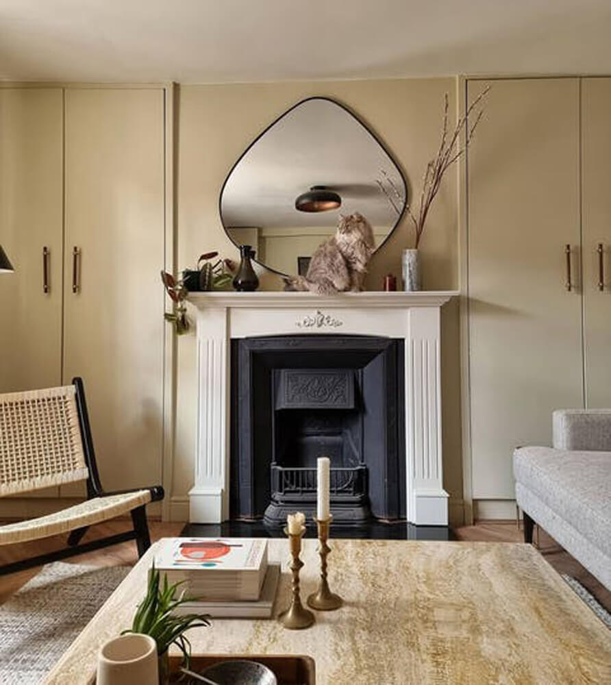 Neutral living room painted in Lick Beige 01