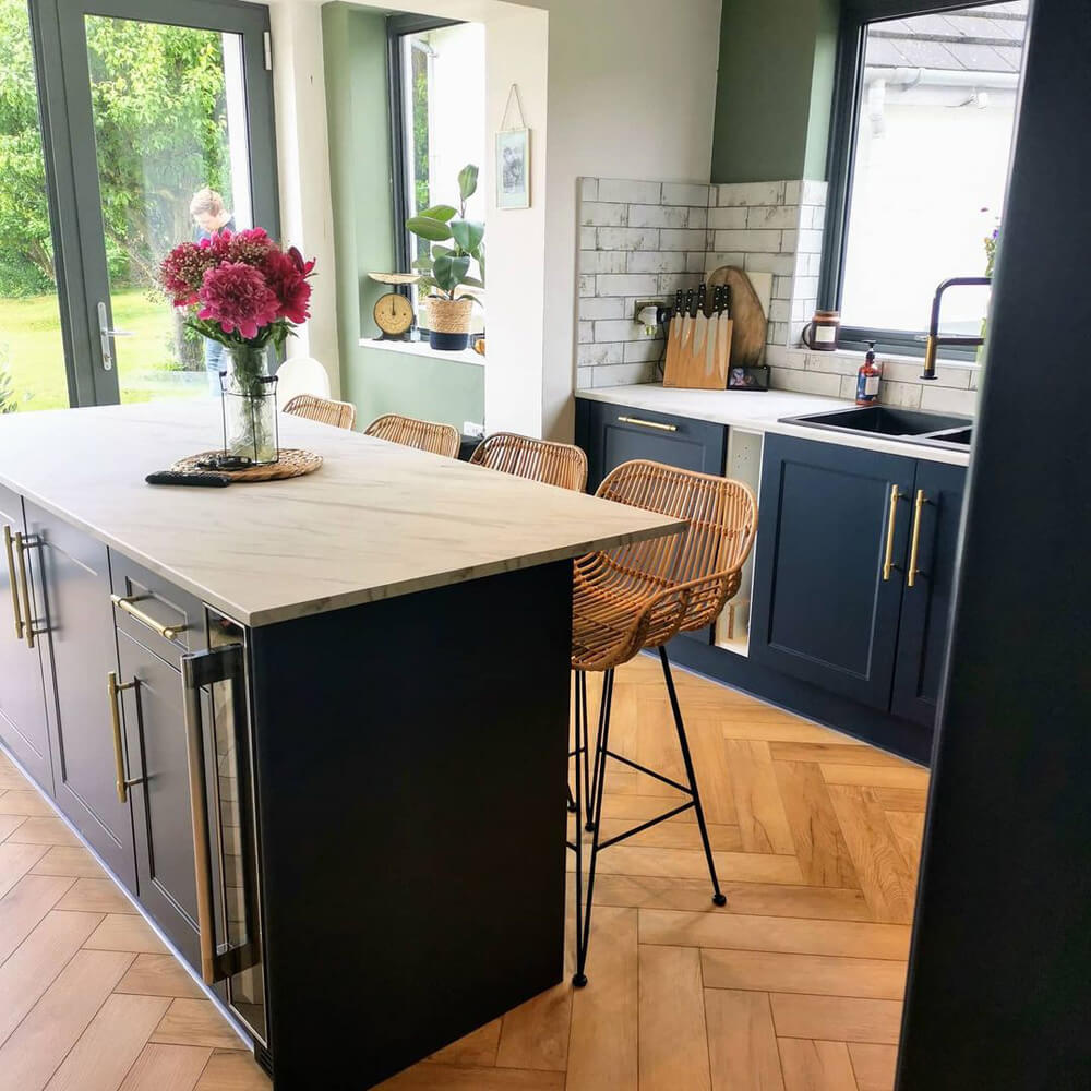 Kitchen painted using Lick Black 01 paint