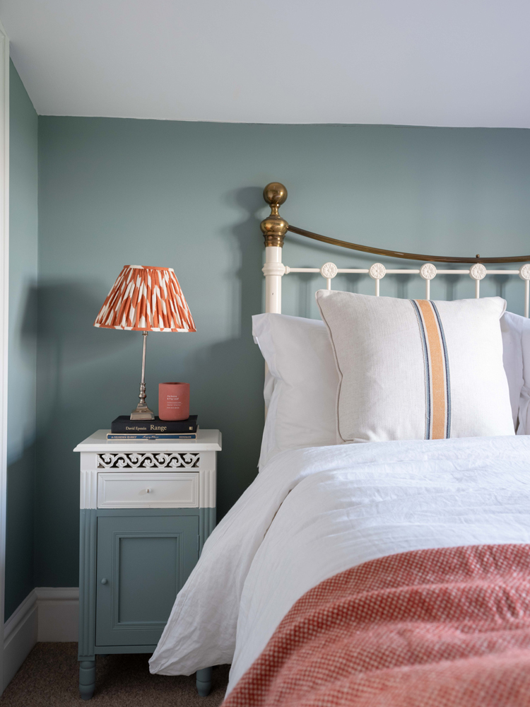 Bedroom painted in Lick Teal 01 paint