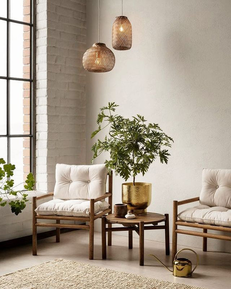 Living Room decorated in a Japandi style by @japandi_design