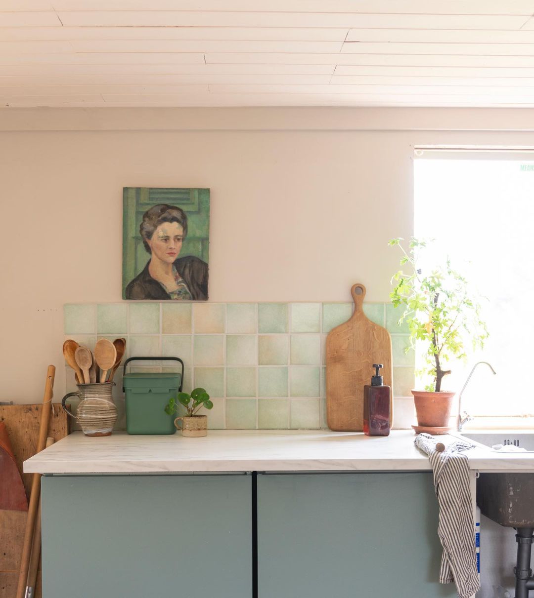 Kitchen painted in Lick Pink 02 paint