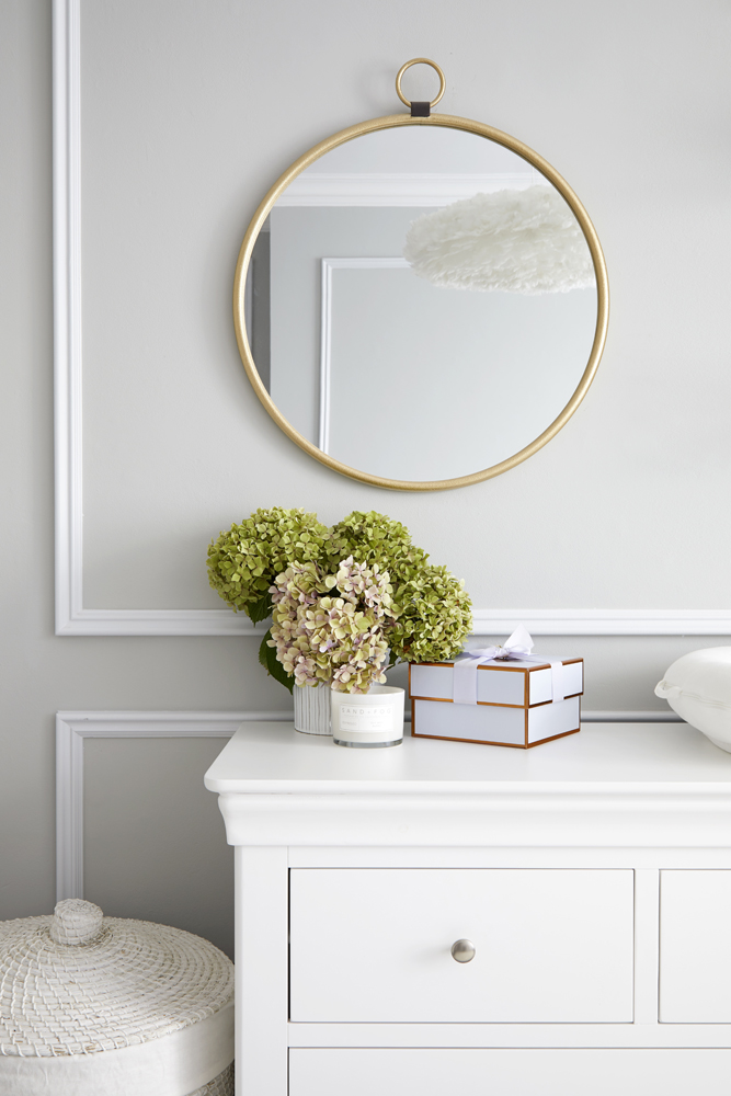 Bedroom with panelled walls painted in Lick Grey 03 paint