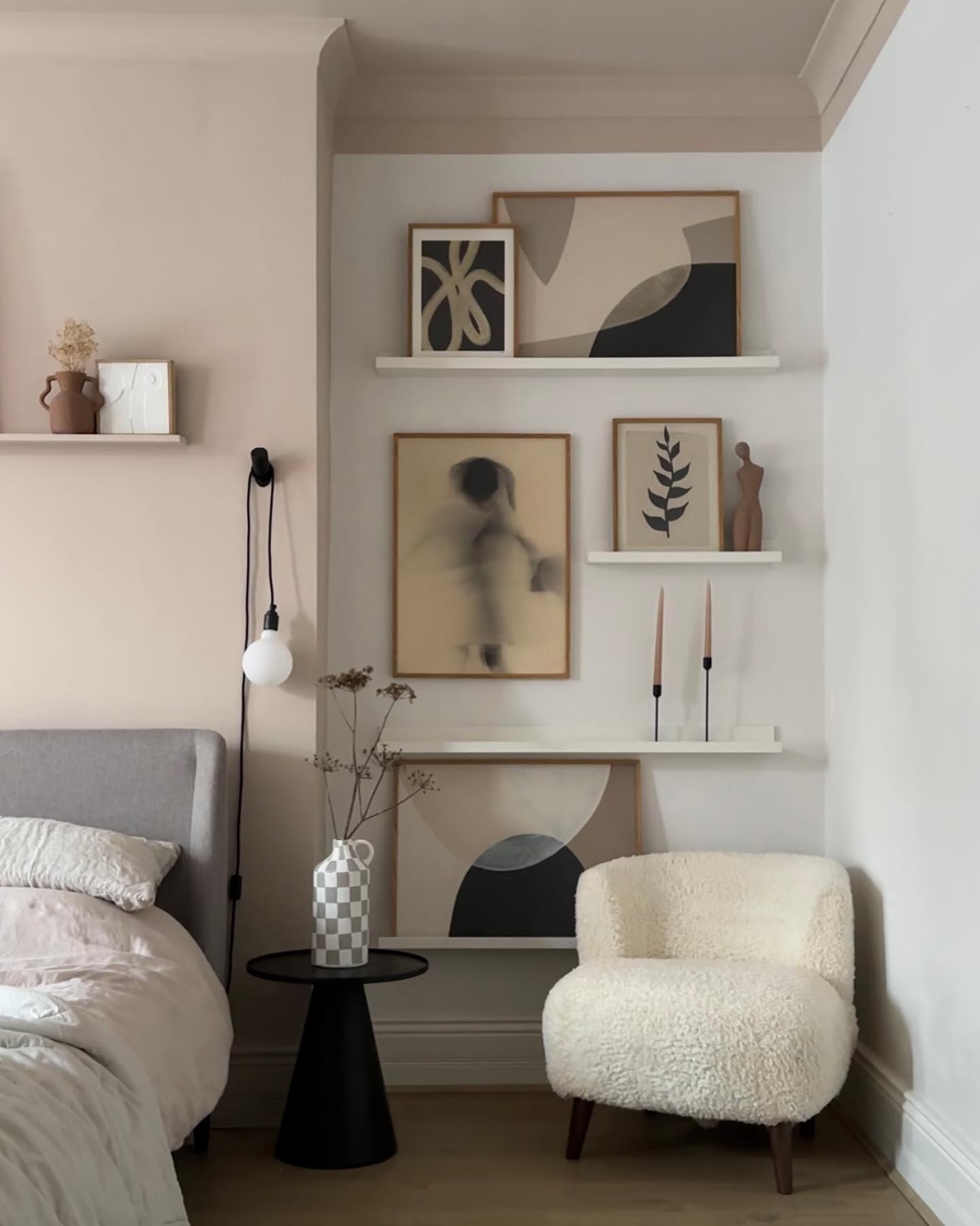 Bedroom painted in Lick Taupe 03 paint