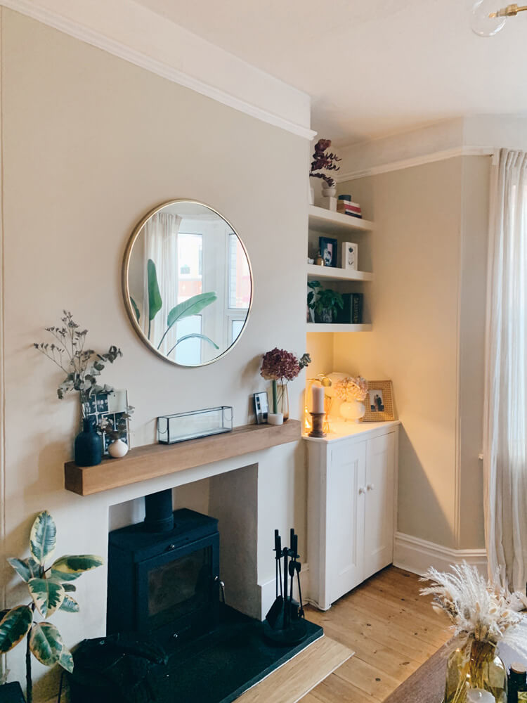 Neutral living room painted in Lick Greige 01