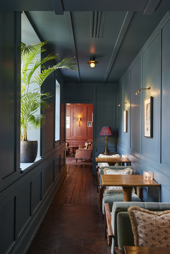 Soho House 76 Dean Street bar painted in Lick Teal 03 76 Dean Street