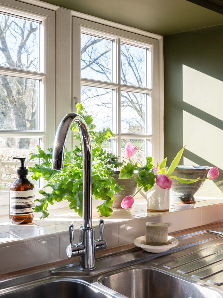 Kitchen painted in Lick Green 05 paint