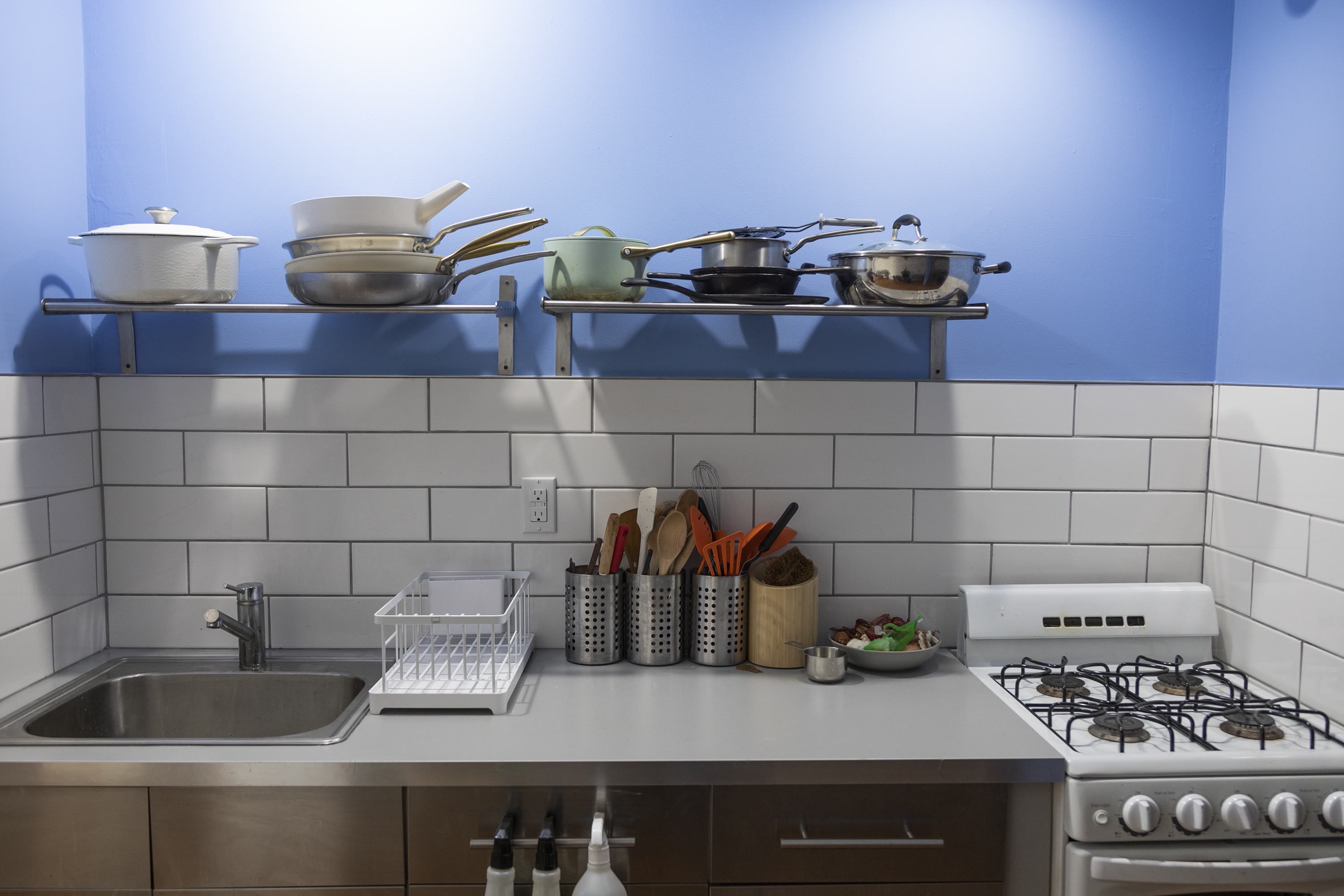 Kitchen painted in Lick Blue 10
