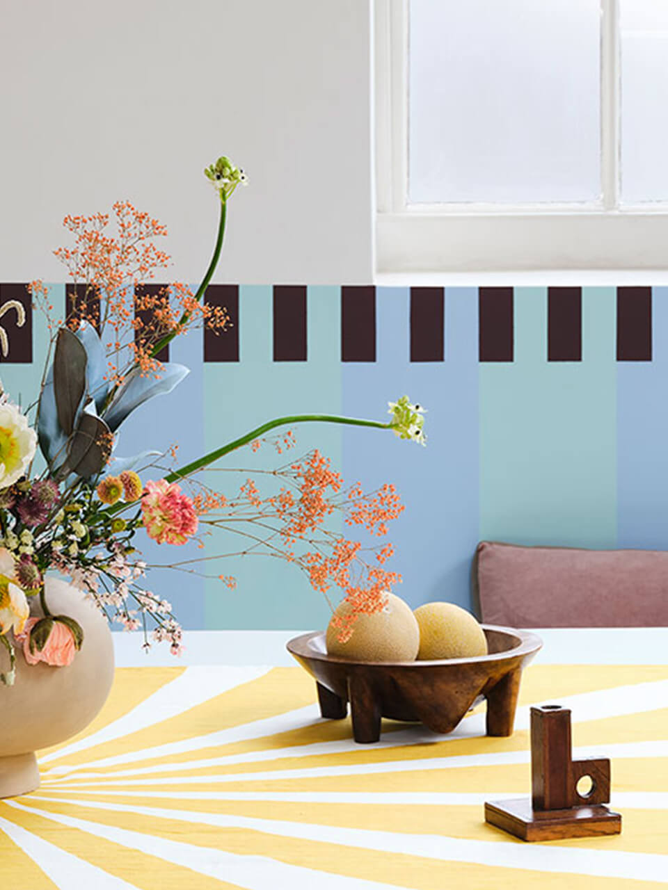 Dining room decorated in Lick Blue 08 from the energising and refreshing mood colour palette