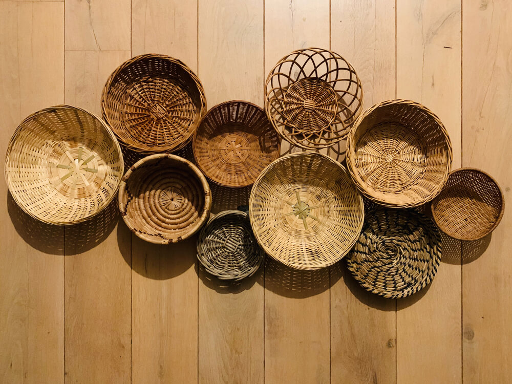 Wicker baskets gallery wall inspiration 