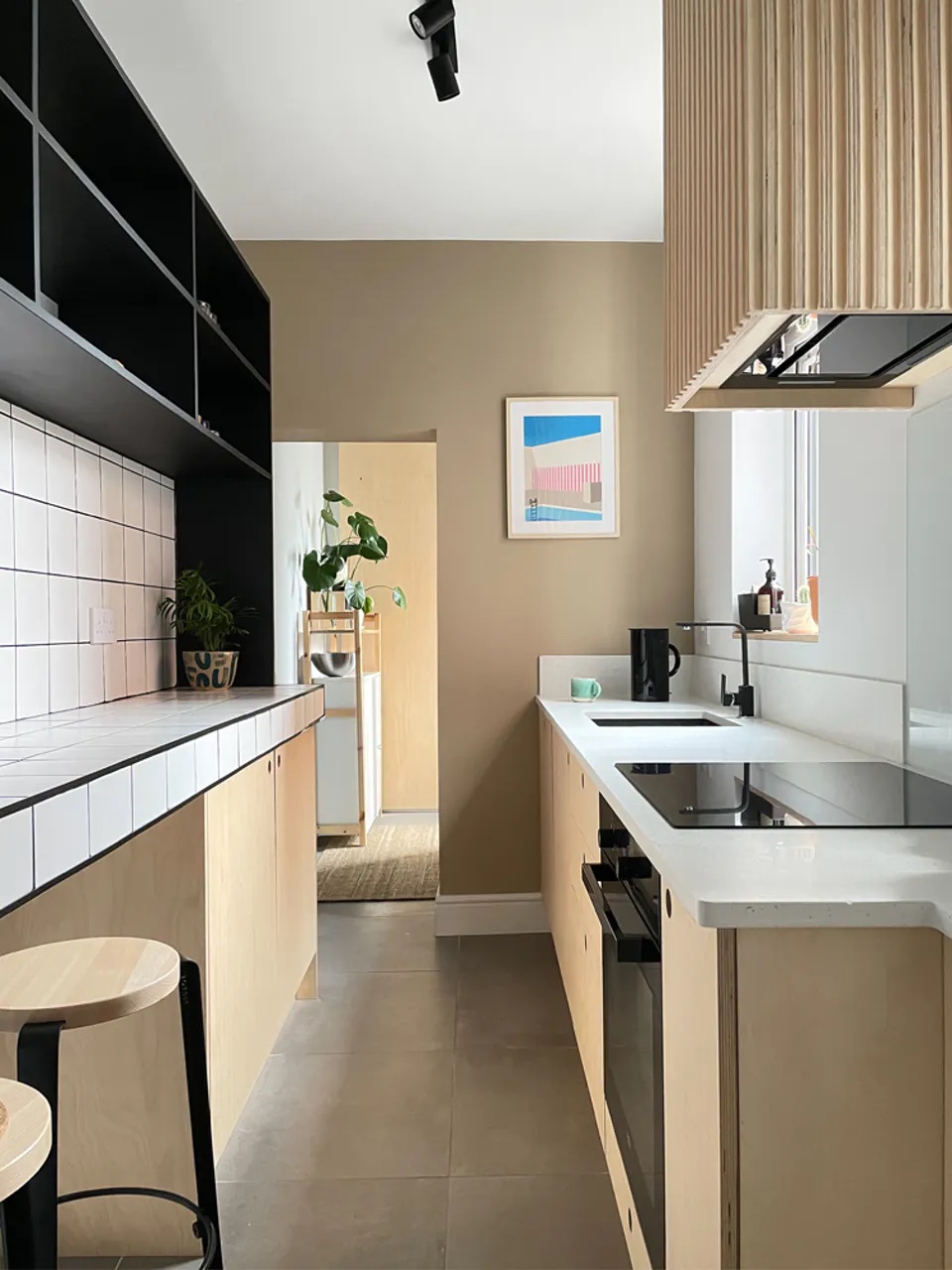 Neutral Japandi style kitchen decorated in Lick Beige 02 paint shade
