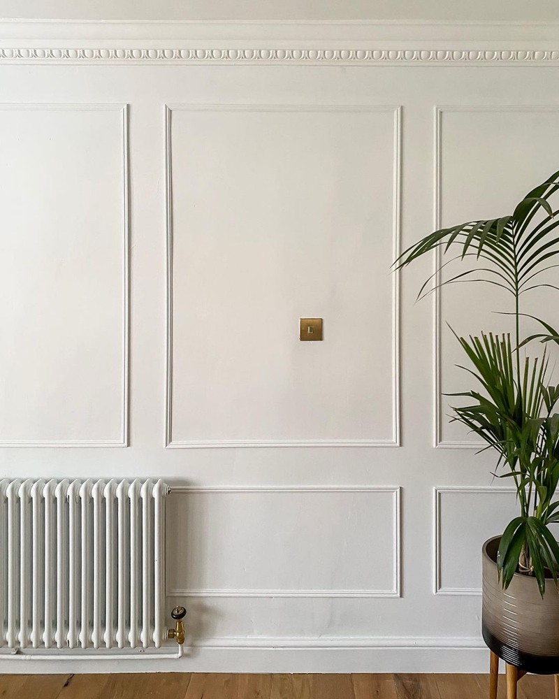 Wall panelling painted in Lick White 04 paint