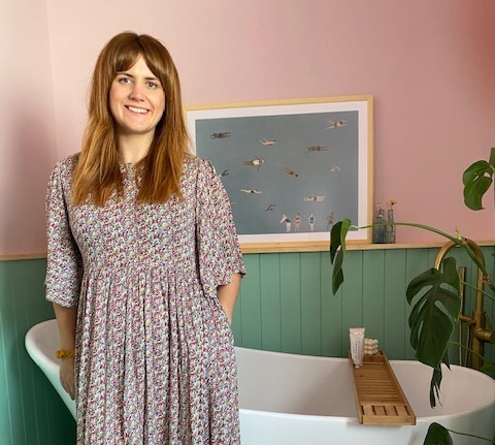 Bathroom decoratd in Pink03 by @heatherrosieolivehome
