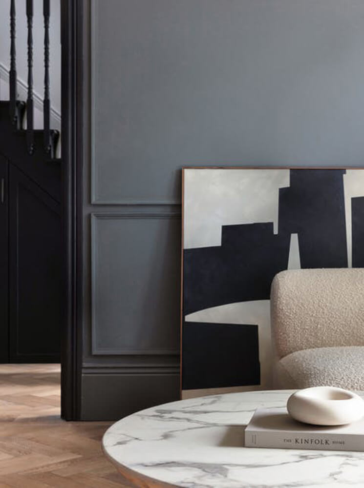 Living room painted in Lick Grey 10