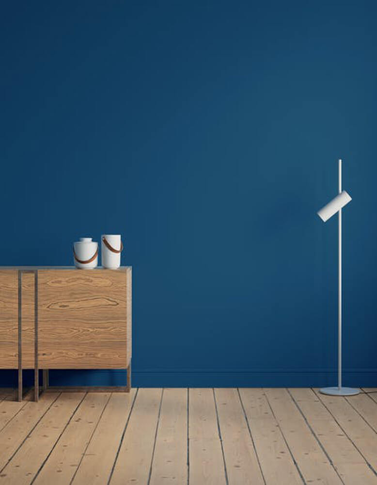 Kitchen scene decorated with Lick Blue 111 paint