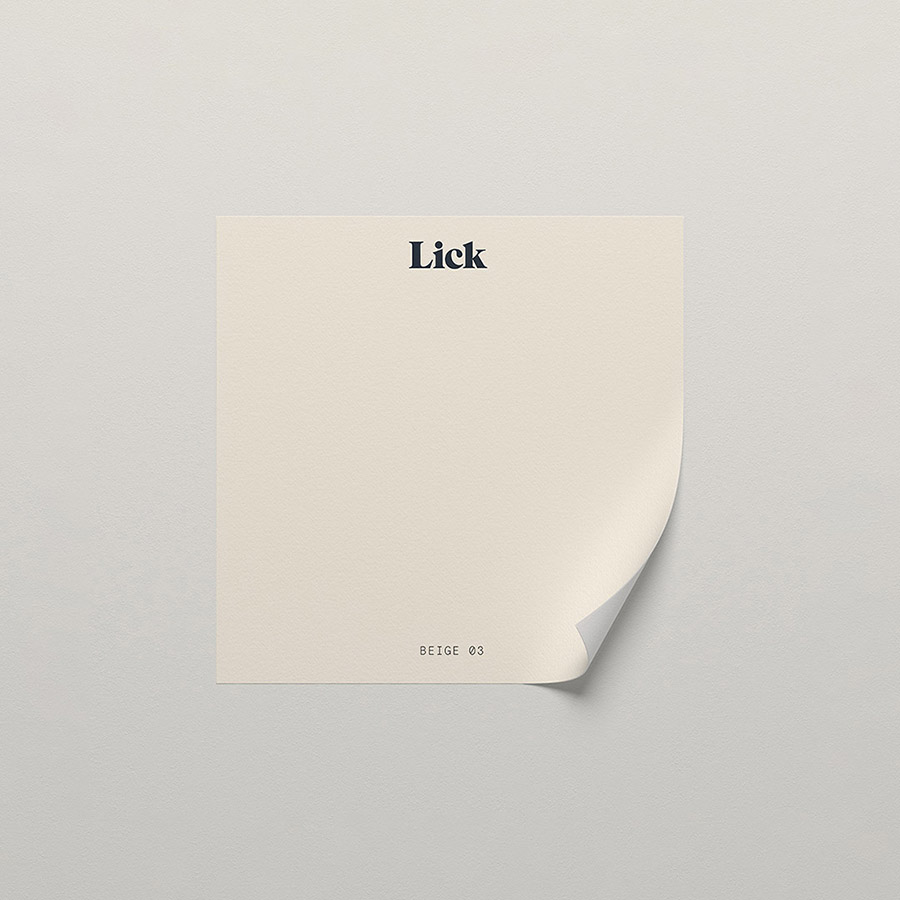 Lick peel and stick sample in Beige 03 paint shade