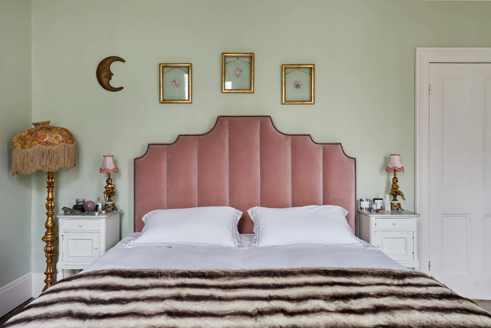 Daisy Lowe's bedroom decorated in Lick Green 09 paint shade