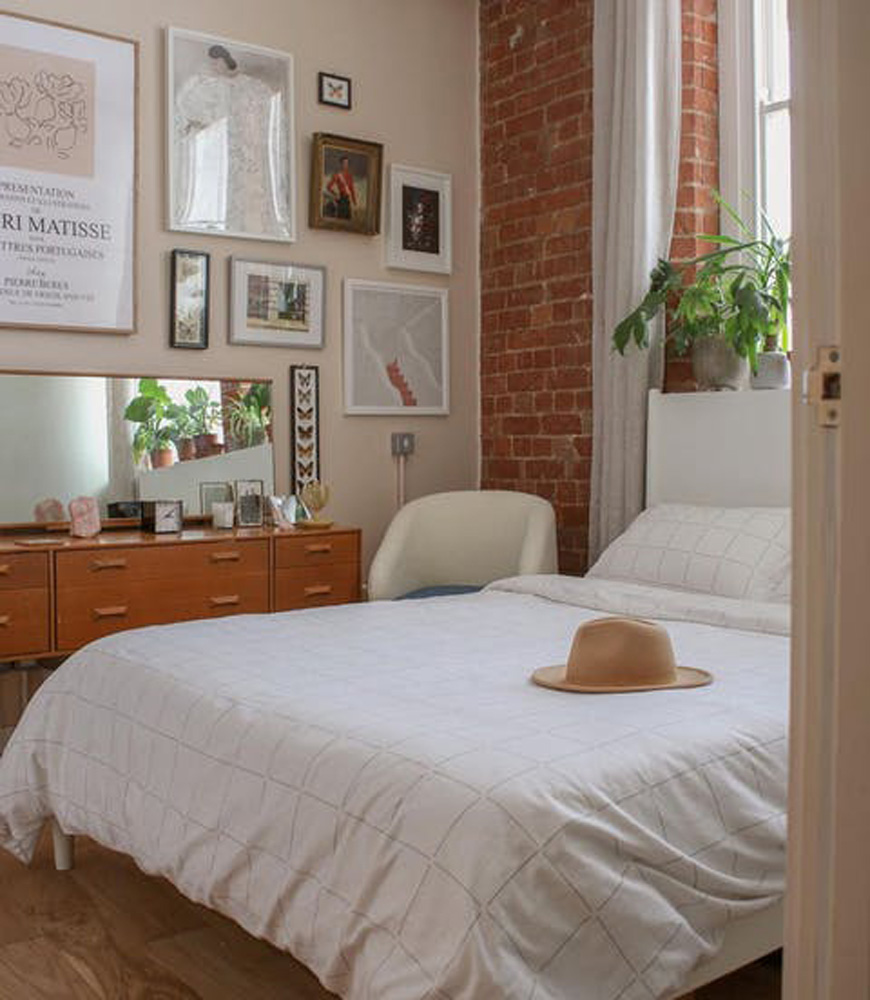 Bedroom painted in Lick pink 02