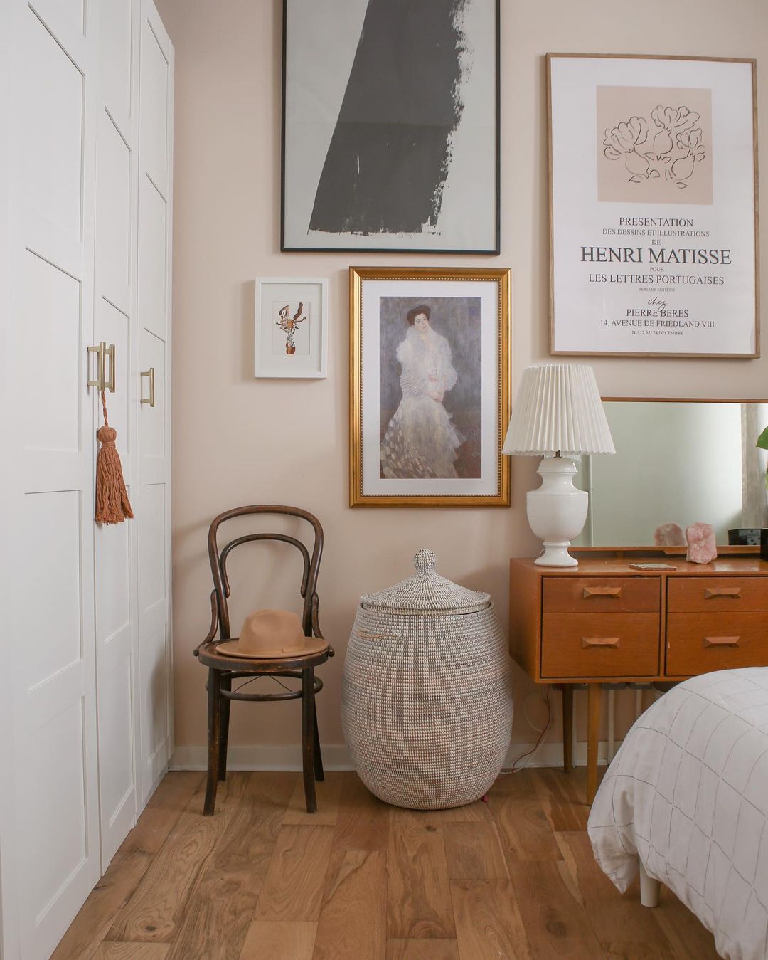 Bedroom painted in Lick Pink 02 paint