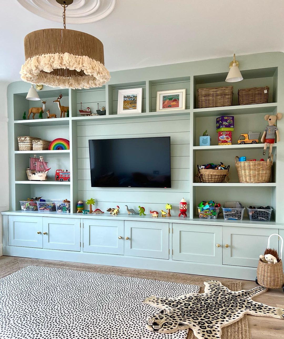 Living room painted in Lick Blue 03