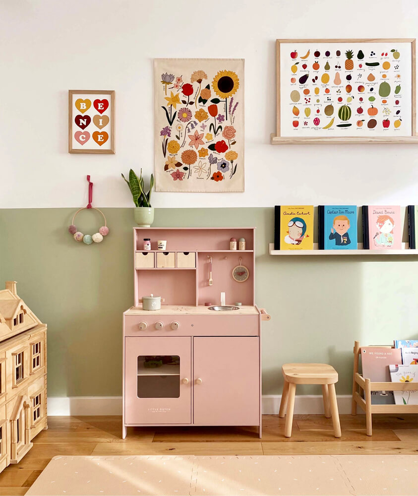 Neutral nursery painted in Lick Green 01