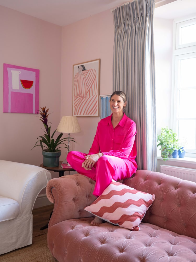 Living room painted in Lick Pink 04 paint