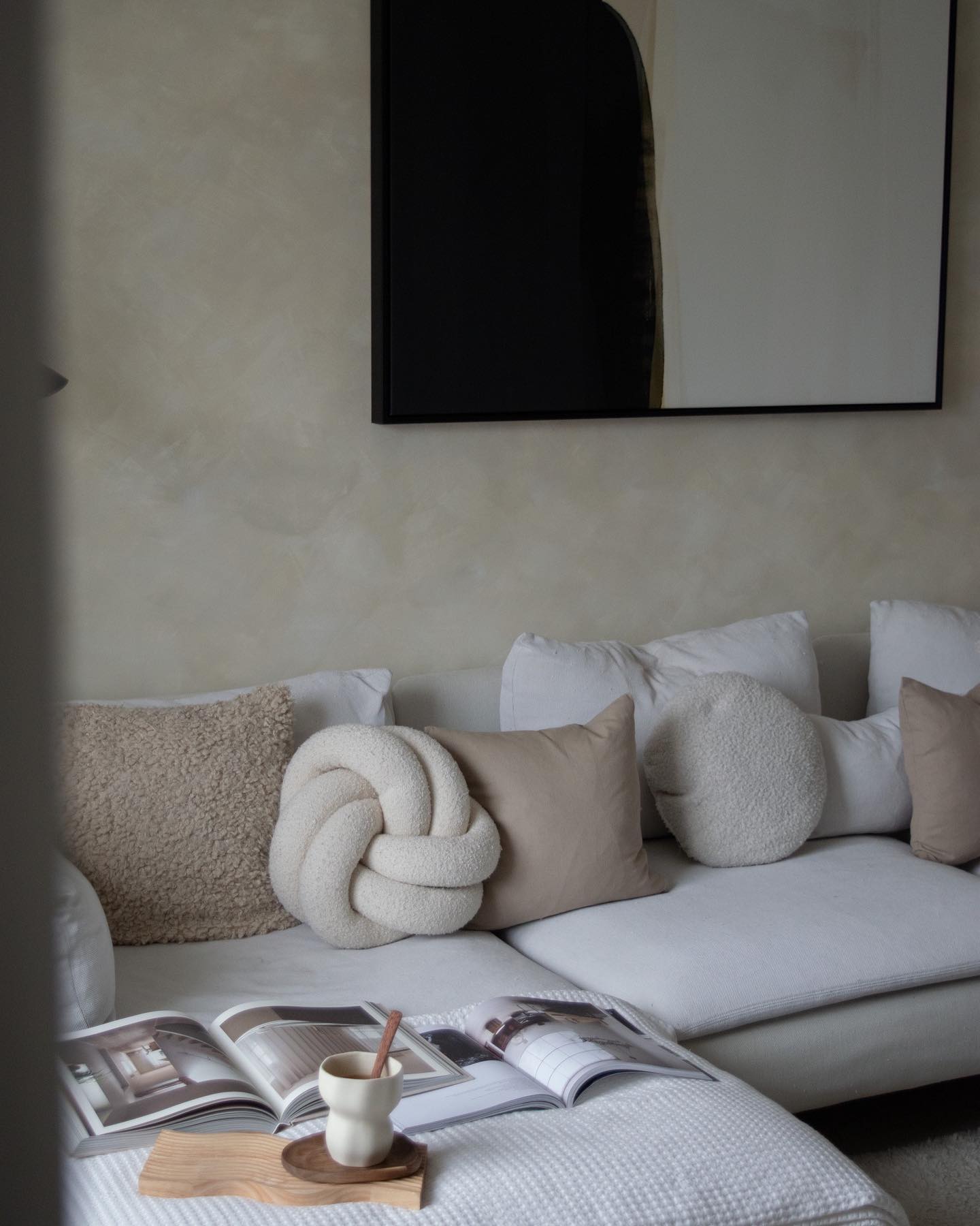Living room painted in Lick Beige 01