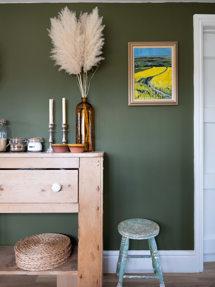 Kitchen painted in Lick Green 05 paint