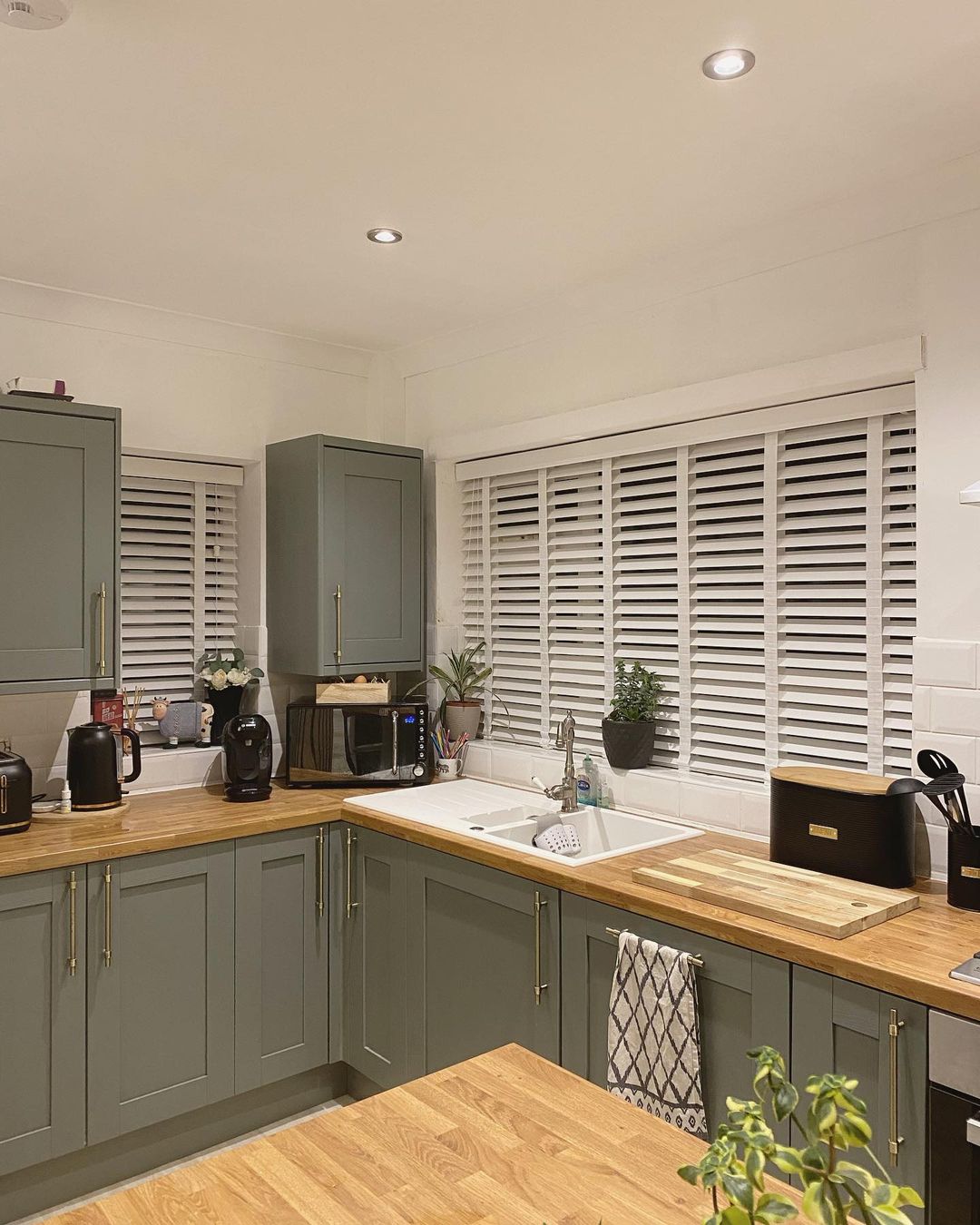 Small kitchen painted in Lick White 01 paint