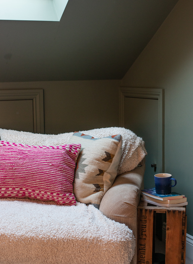 Bedroom painted in Lick Green 02 paint