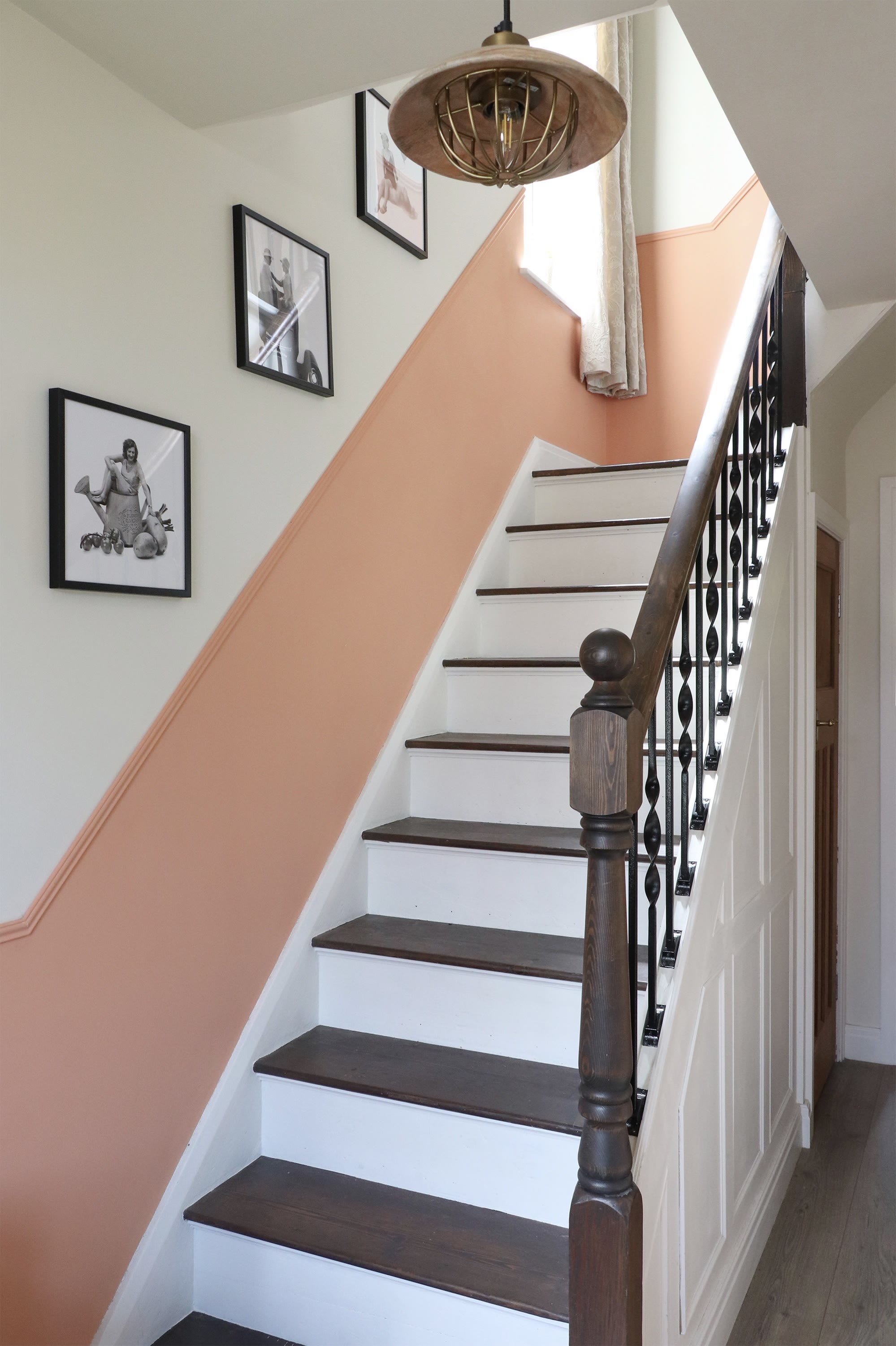 Stairs painted in Lick White 05 and Orange 05