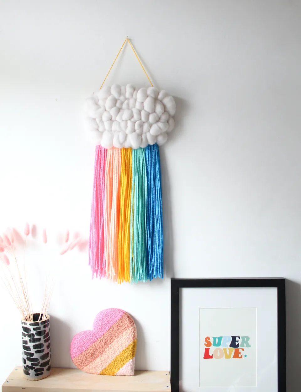 Image of a rainbow tassel decoration from the brand Never Perfect Studio