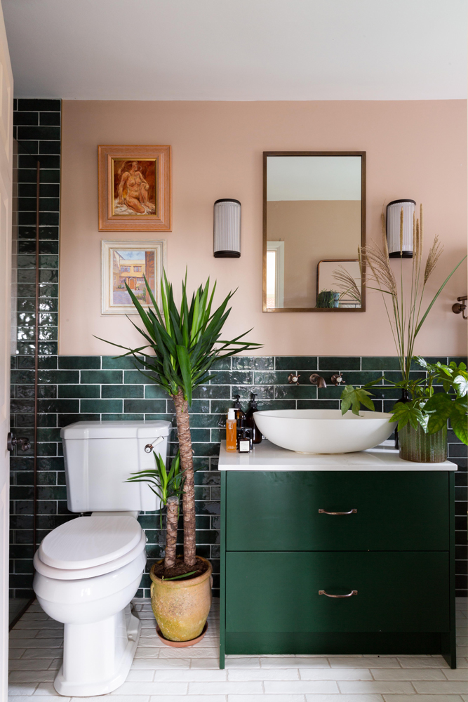Bathroom painted in Lick Pink 02 paint