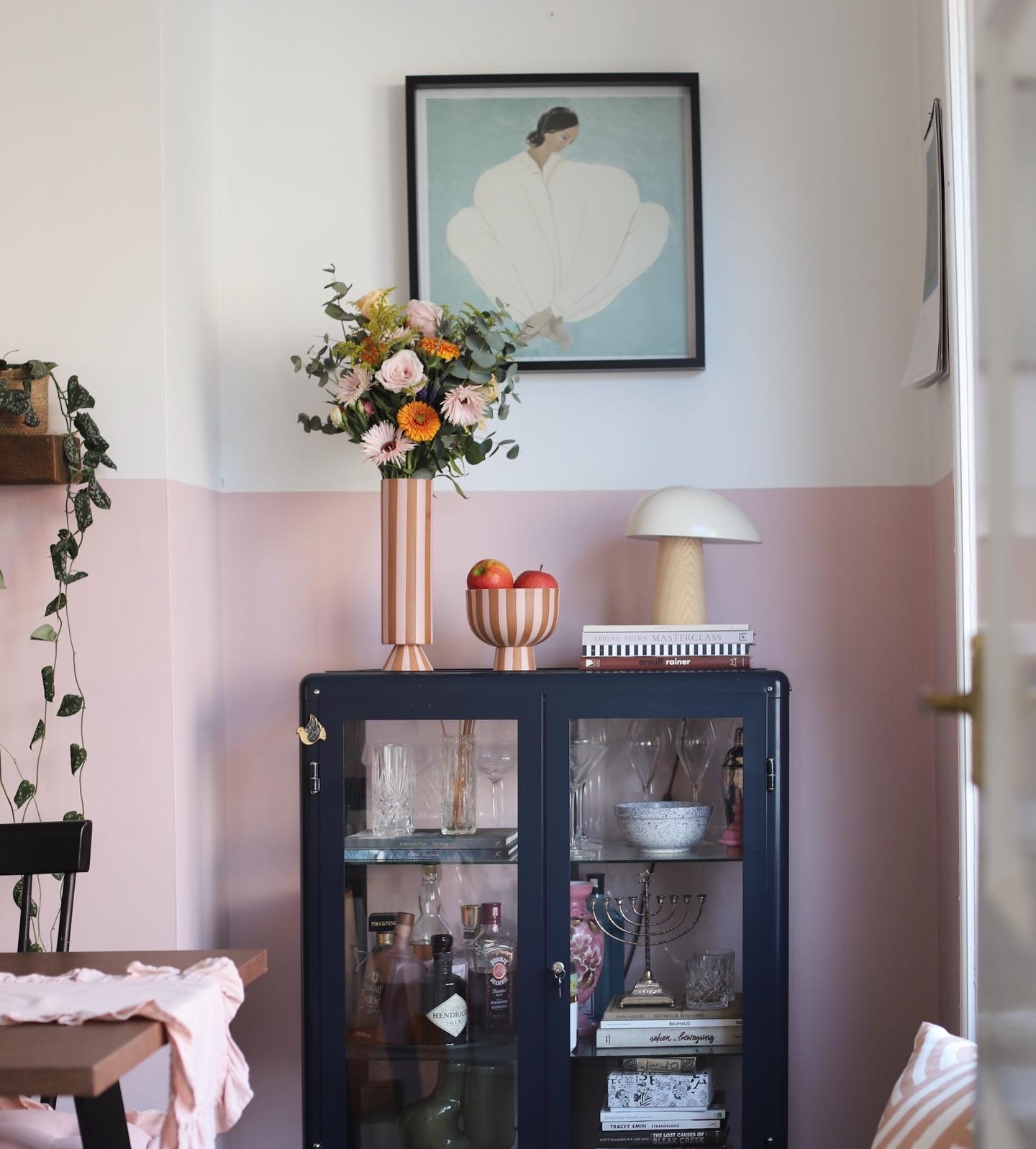 Dining room painted in Lick Pink 03 paint