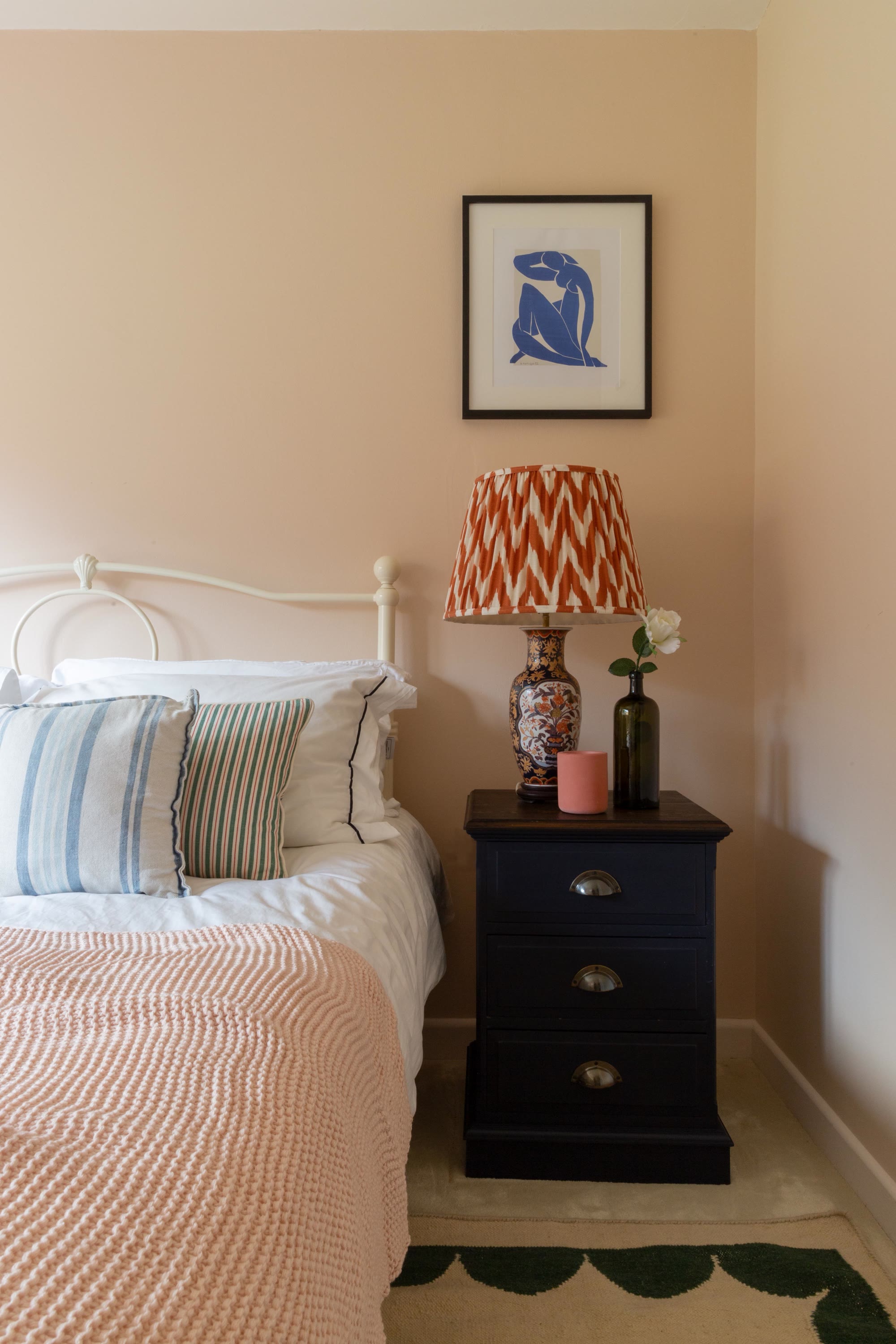 Bedroom painted in Lick Pink 02 paint