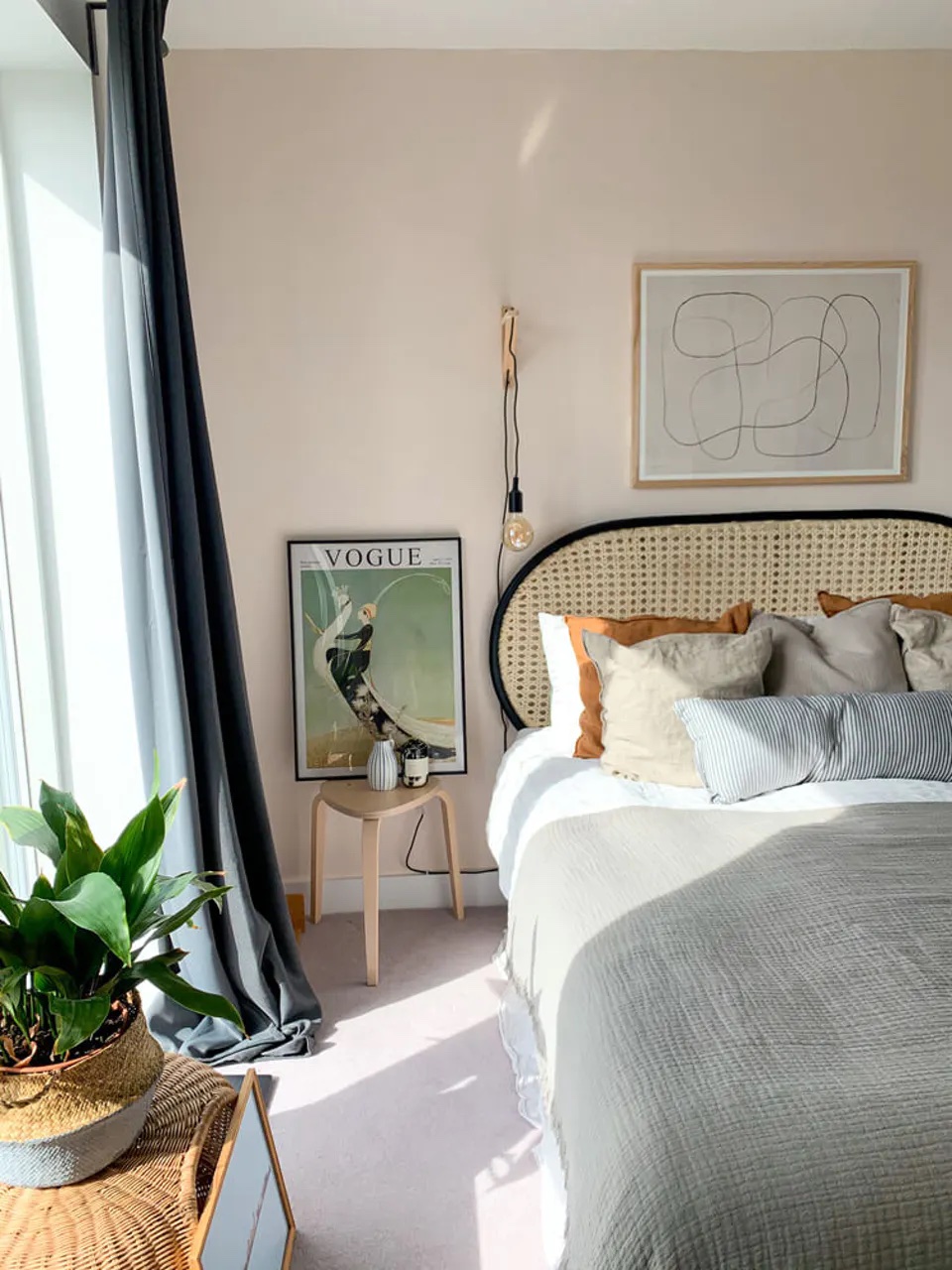 Bedroom decorated in Lick Pink 01 paint shade by @NEWFLATPROJECT