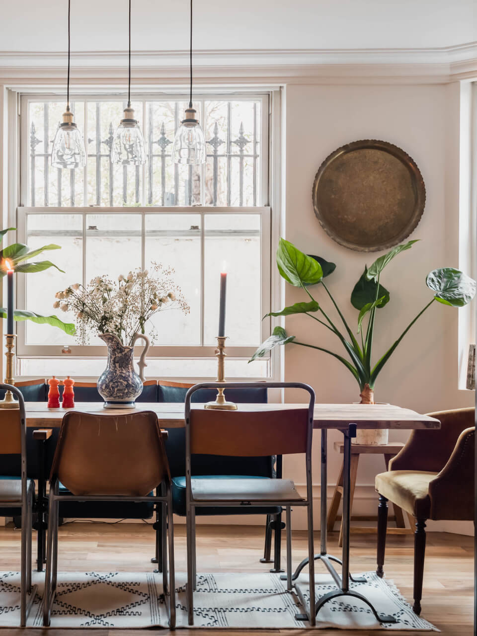 Dining room painted with Lick Pink 01 from the eclectic light and airy colour palette