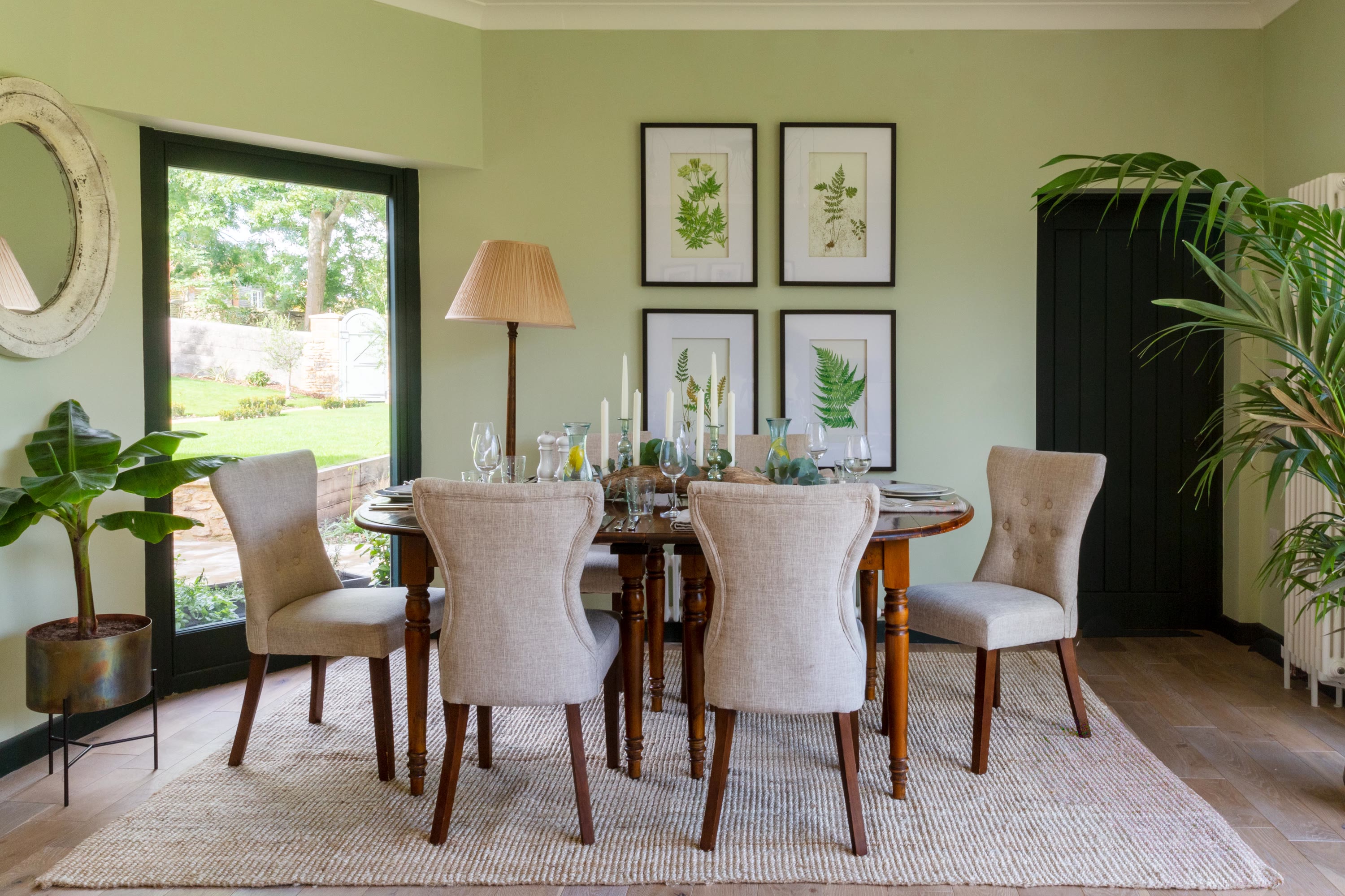 Dining room painted in Lick Green 01 paint
