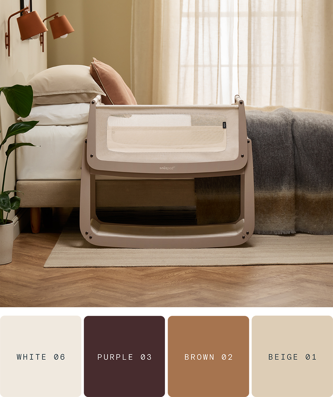Mocha Snuzpod with Lick palette White 06, Purple 03, Brown 02, Beige 01
