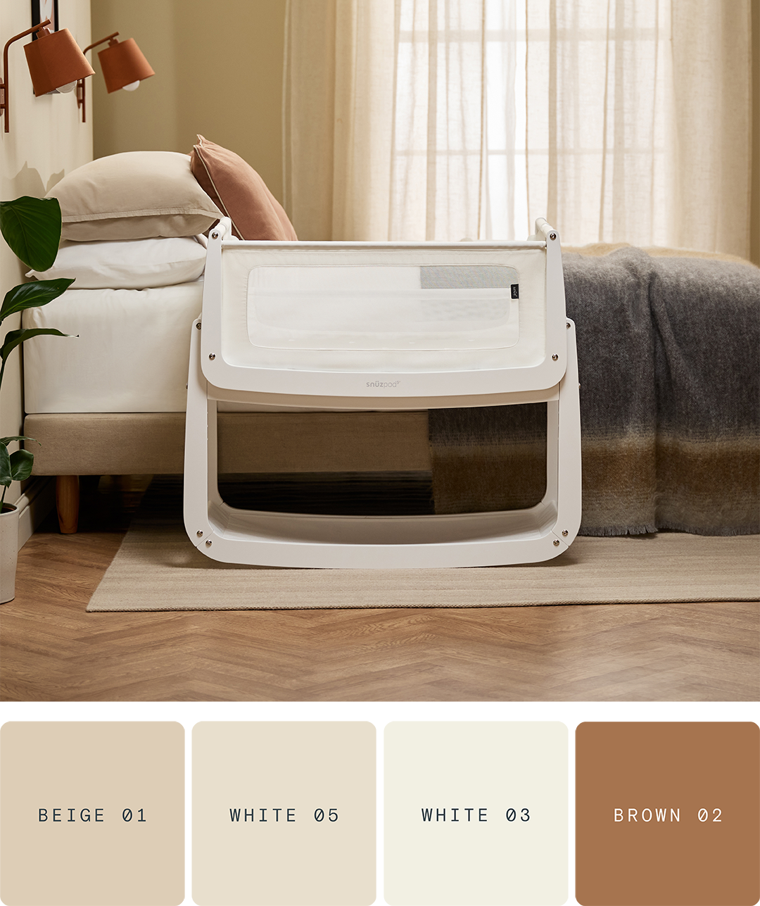 White Snuzpod with Lick palette Beige 01, White 05, White 03, Brown 02