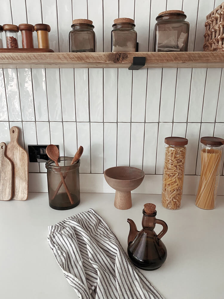 Close up of minimalist kitchen