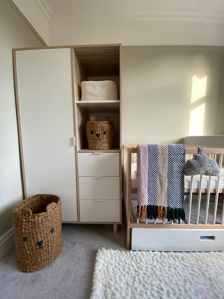 Neutral nursery painted in Lick Greige 02