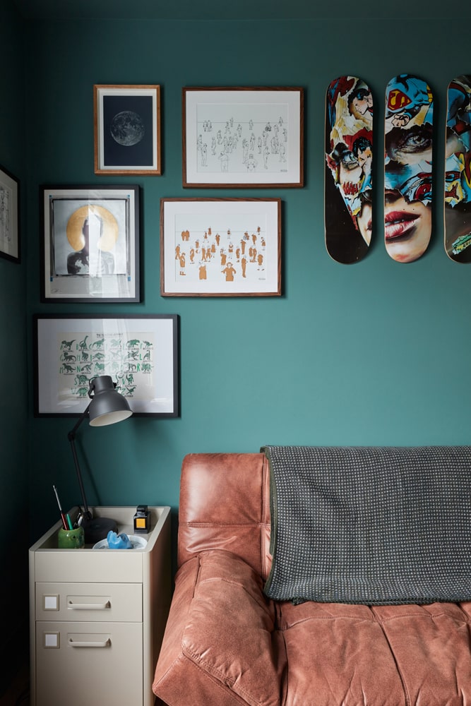 Jim Chapman's home office decorated in Lick Green 04 paint shade
