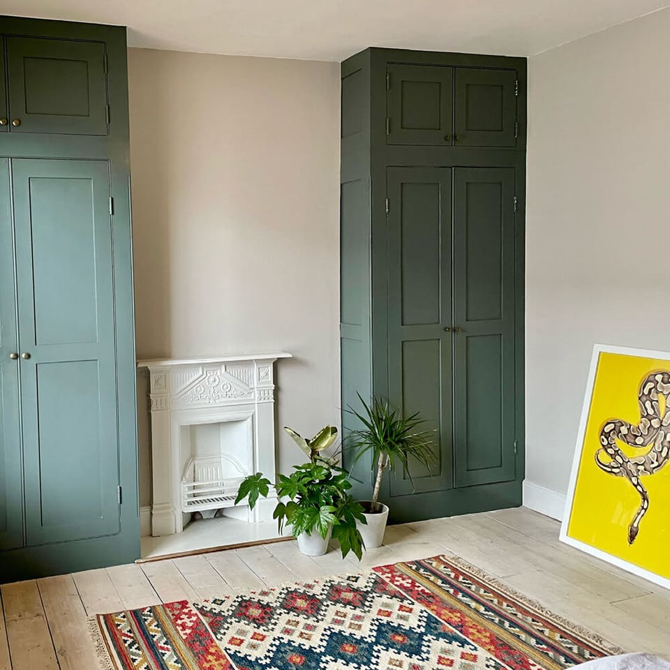 Wardrobes painted in Lick paint Green 03