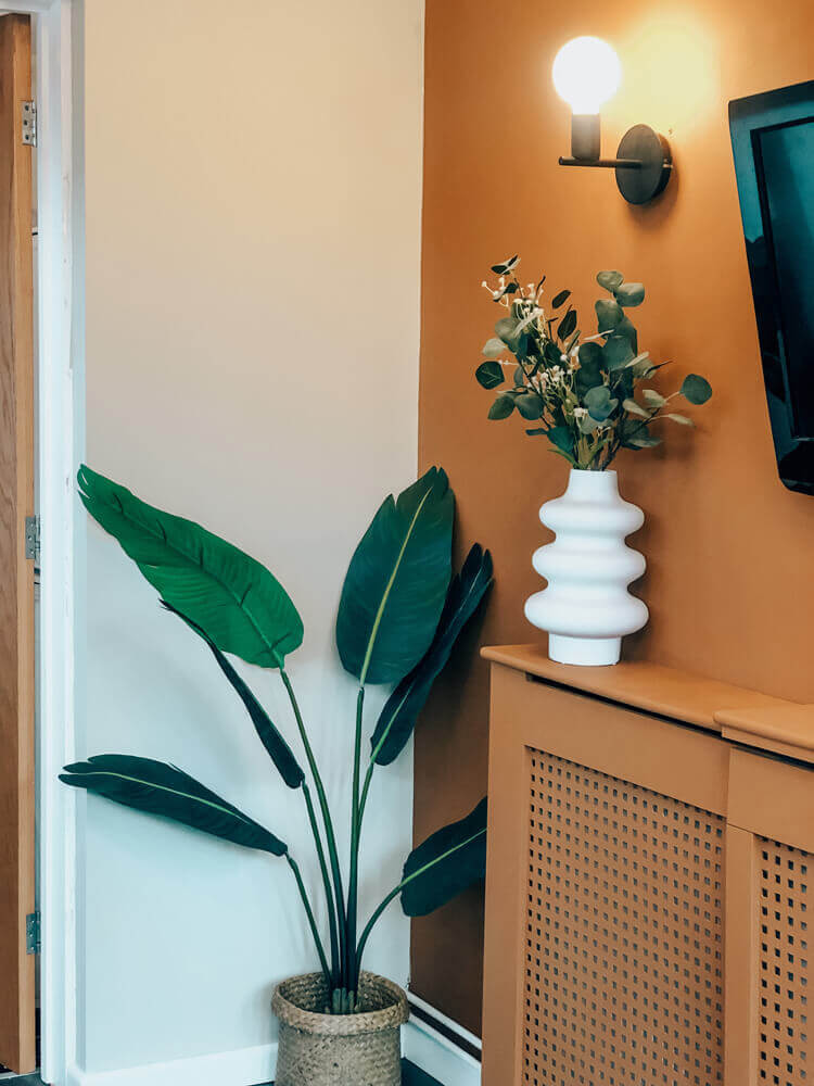 Living room painted in Lick Orange 02 paint