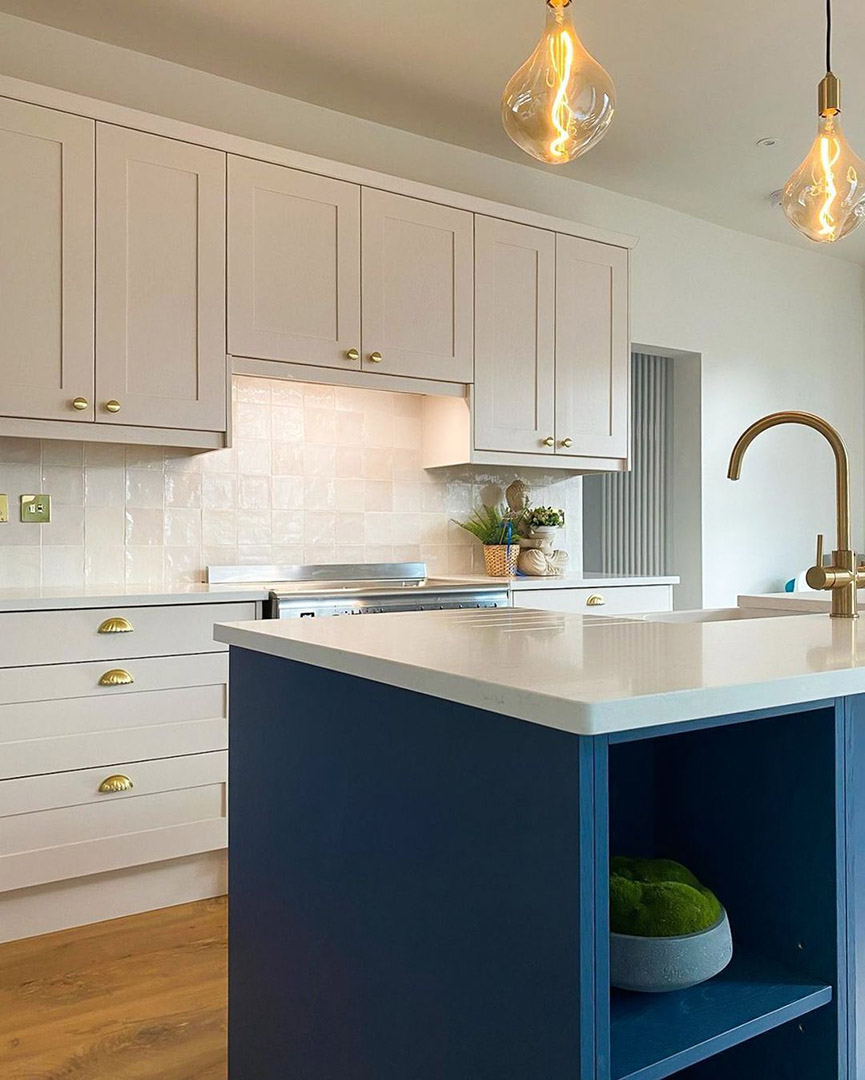 Kitchen island in Lick paint