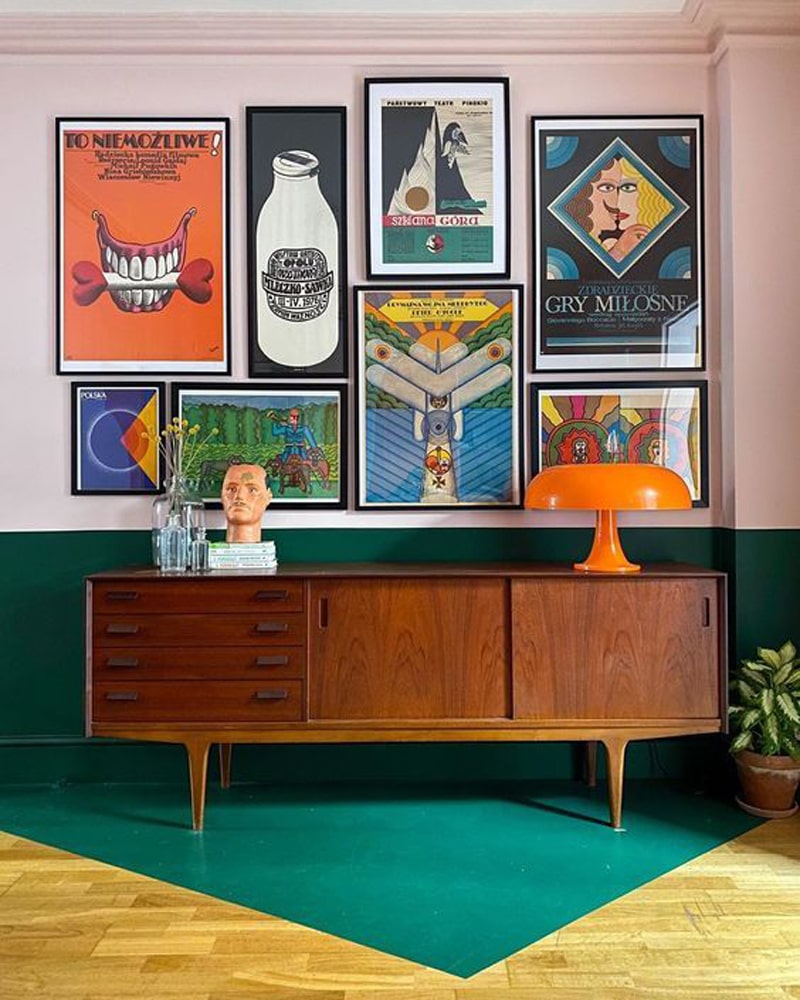 70 retro interior with retro gallery wall posters